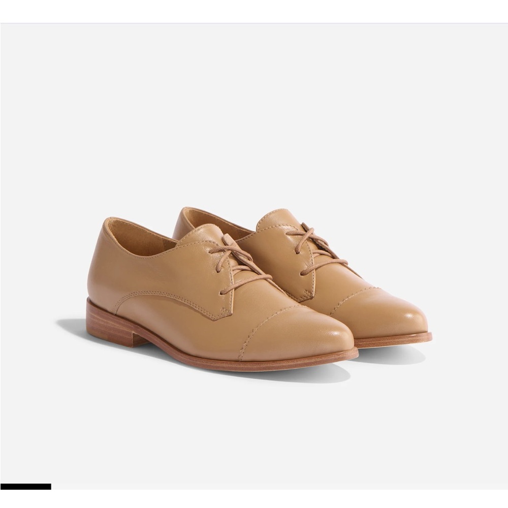 Nisolo Women’s Emilia Cap Toe Oxford, Almond, Size 9.5